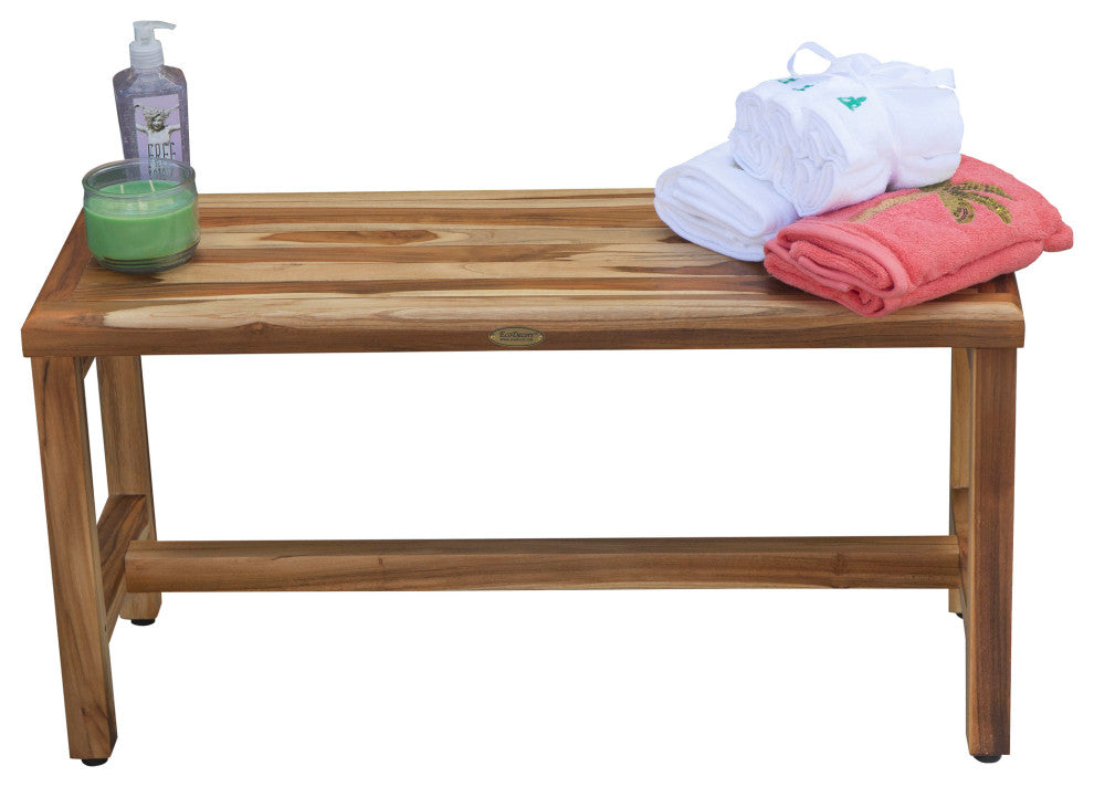 EcoDecors EarthyTeak Classic 35" Teak Shower Bench, 35"