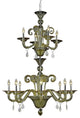 Elegant Muse Foyer Hall Light, Yellow Finish With Royal Cut Crystal