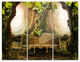 "Romantic Seat in Deep Forest" Photo Metal Wall Art, 3 Panels, 36"x28"