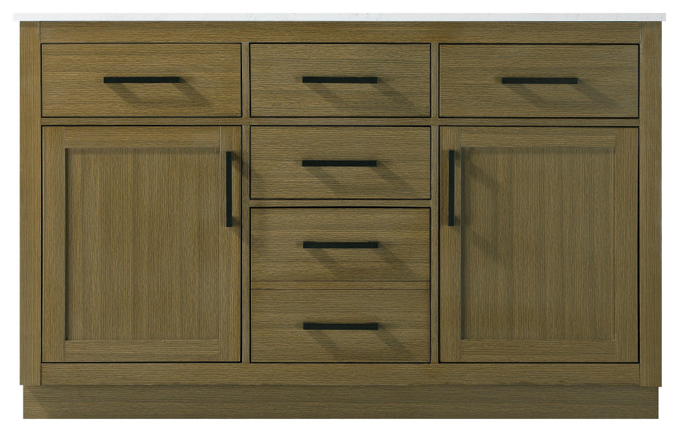 Home Living 54" Double Bathroom Vanity, Chestnut Brown