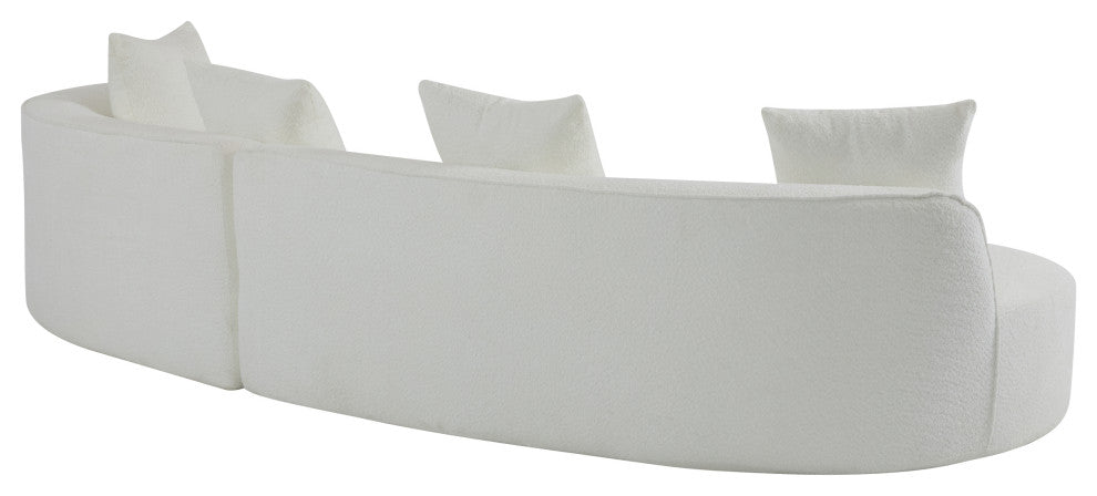 GDF Studio 126" Modular Curved 5-Seater Sectional Sofa wiith Pillows, Beige