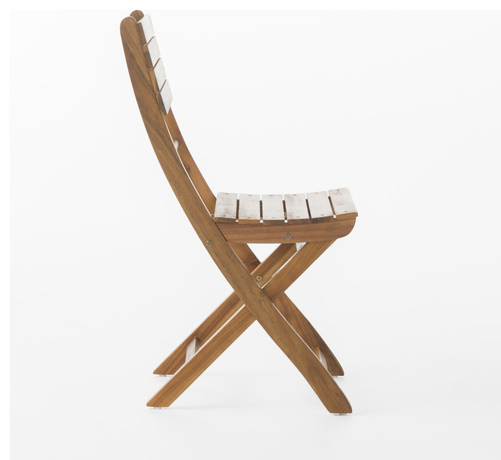 GDF Studio Vicaro Outdoor Acacia Wood Foldable Dining Set