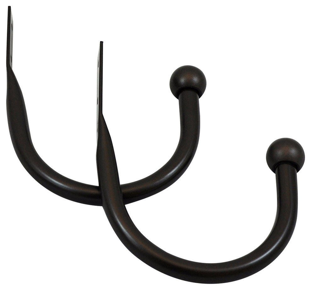 Steel Curtain Holdbacks, Bronze, Set of 2