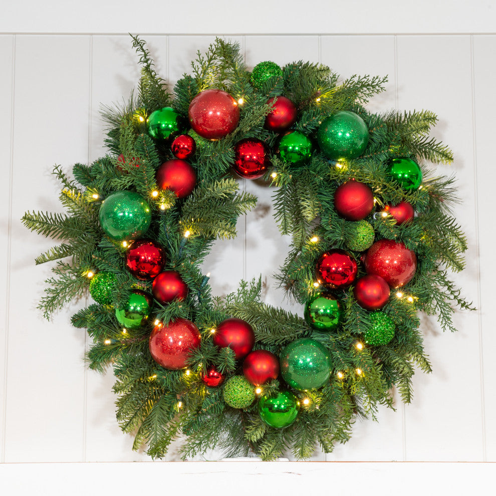 30" Lighted Christmas Wreath, Christmas Cheer