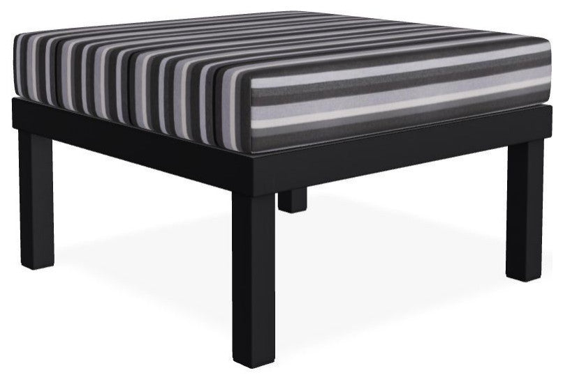Larssen Cushion Deep Seating Outdoor Ottoman, Sensory Granite/Black