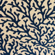 Plutus Sapphire Vines Blue, cream Floral Luxury Throw Pillow, 22"x22"
