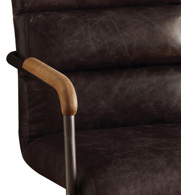 Antonio Leather Executive Office Chair, Malted Ebony