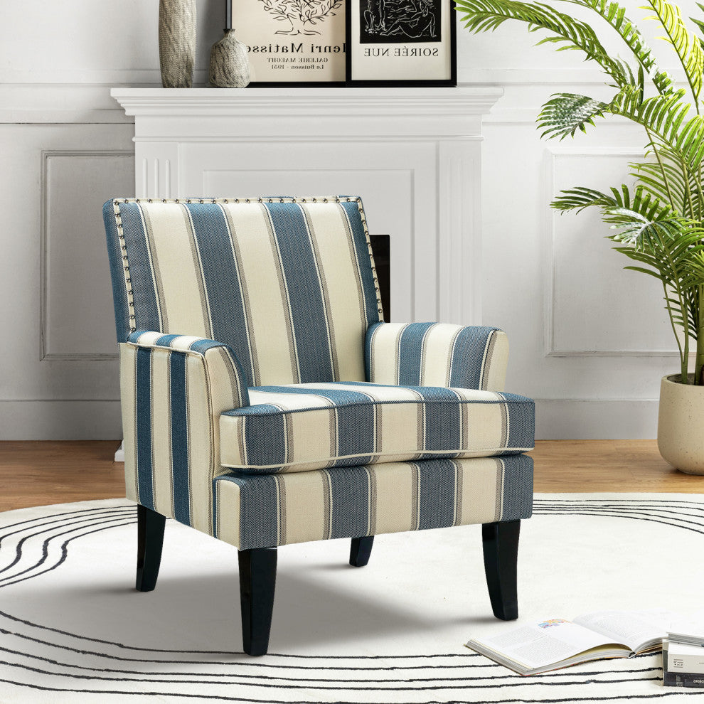 Herrera Classic Armchair With Pattern, Stripe