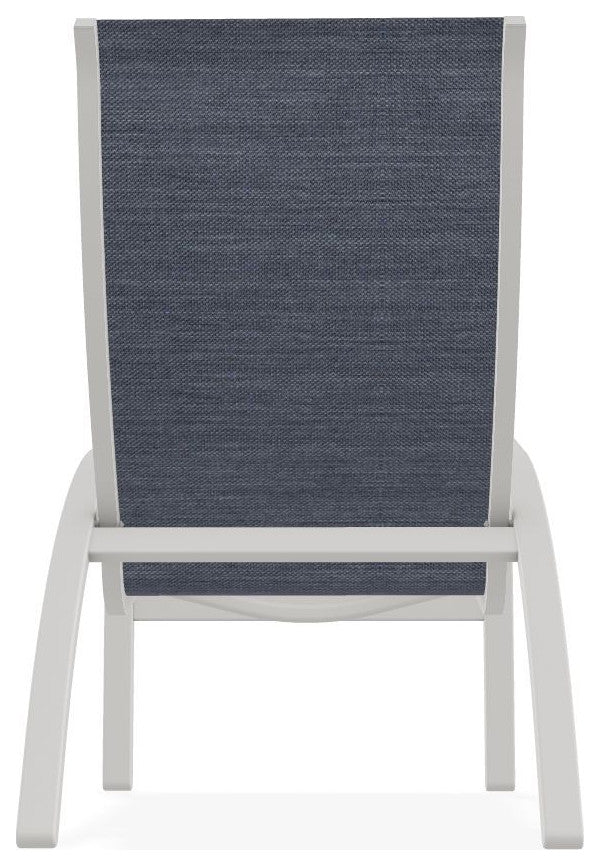 Kendall Sling Stackable Outdoor Lounge Chair, Augustine Denim/Snow