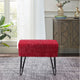 Textured Velvet Ottoman, Tango Red