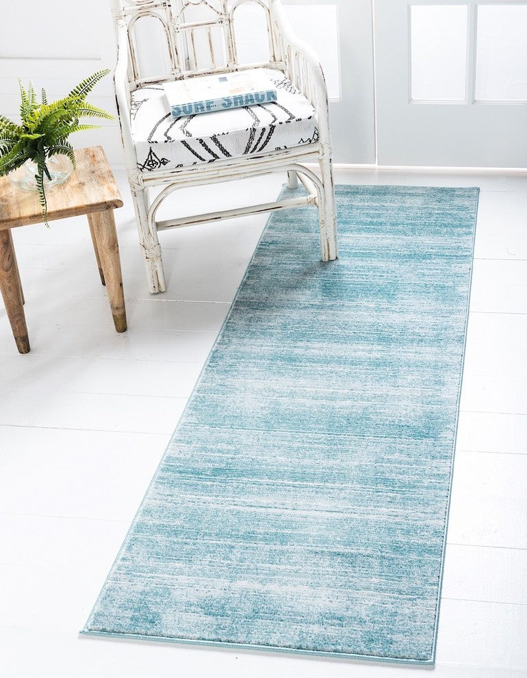 Contemporary Heights 8' Round Teal Area Rug
