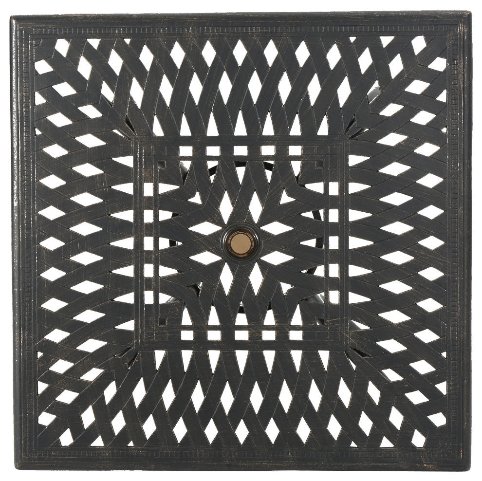 GDF Studio Augusta Outdoor Patina Copper Cast Aluminum Square Dining Table