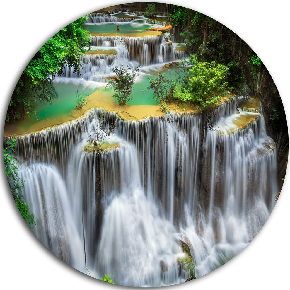 Huay Mae Ka Min Waterfall, Photography Large Disc Metal Wall Art, 23"