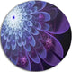 Purple Fractal Flower Petals Close-Up, Floral Round Wall Art, 23"