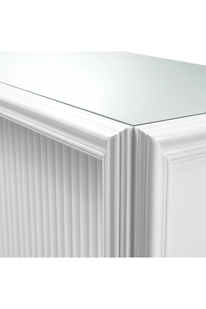 White Ribbed Bar Cabinet, Eichholtz Roland