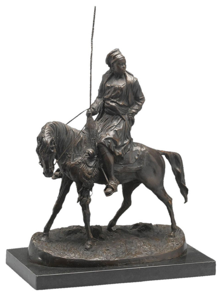 Ferguson Bronze African Herder on Horse Statue, Bronze