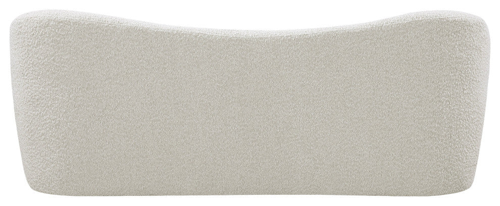 Flair Boucle Fabric Upholstered Bench, Cream