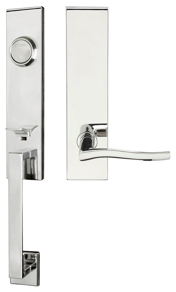 Waterfall Lever, Tubular Dummy Handleset, Left Hand, Polished Stainless Steel