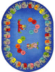 Kid Essentials Rug, Circus Elephant Parade, 5'4"x7'8" Oval