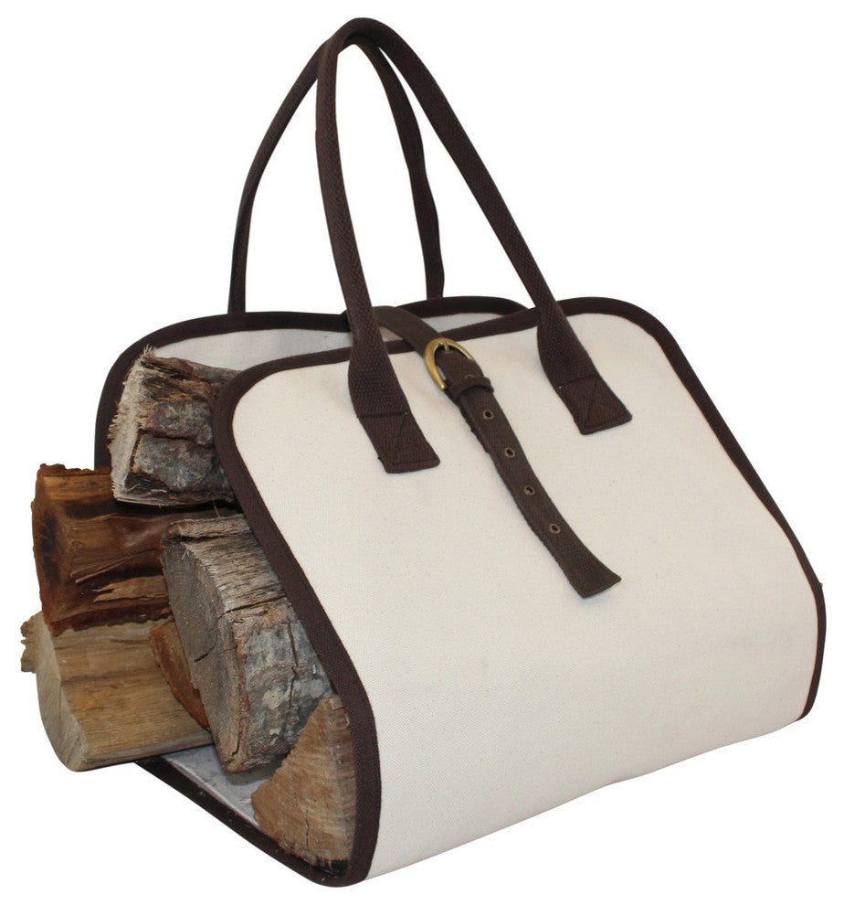 Monogrammed Log Carrier, Black Thread, Arial Font, L