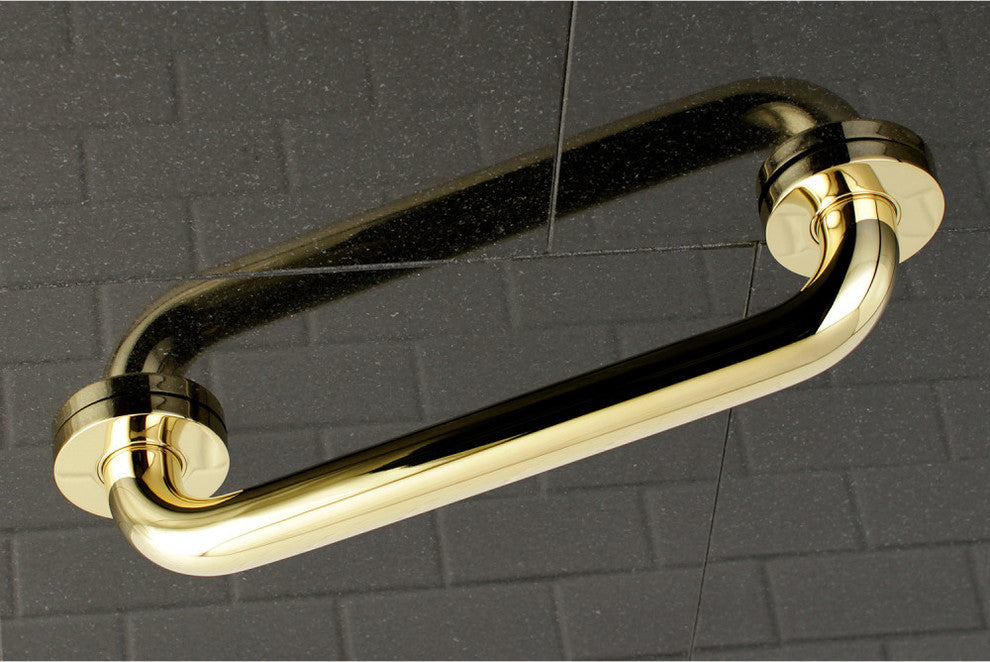 Kingston Brass 12" Decorative ADA Grab Bar, Polished Brass