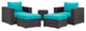 Espresso Turquoise Convene 5-Piece Outdoor Patio Sectional Set