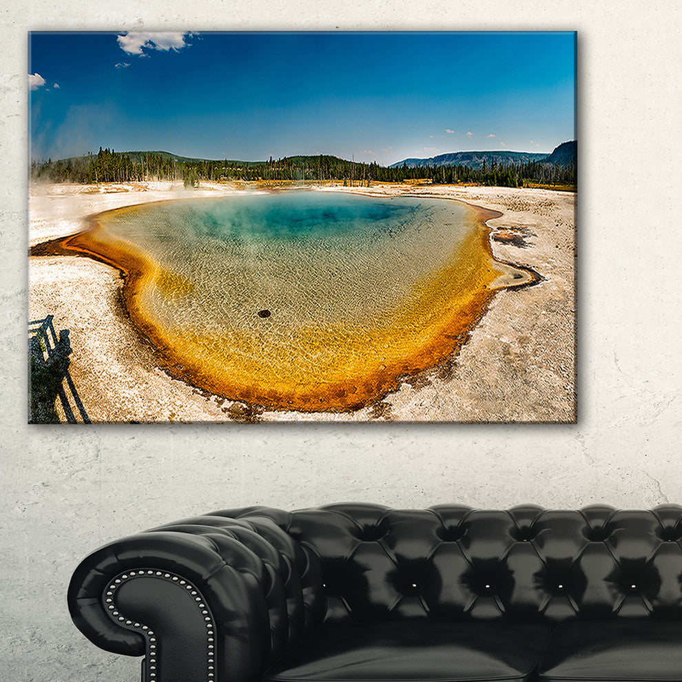 "Yellowstone Heat Pool Panorama" Landscape Print Wall Artwork, 1 Panel, 60"x28"