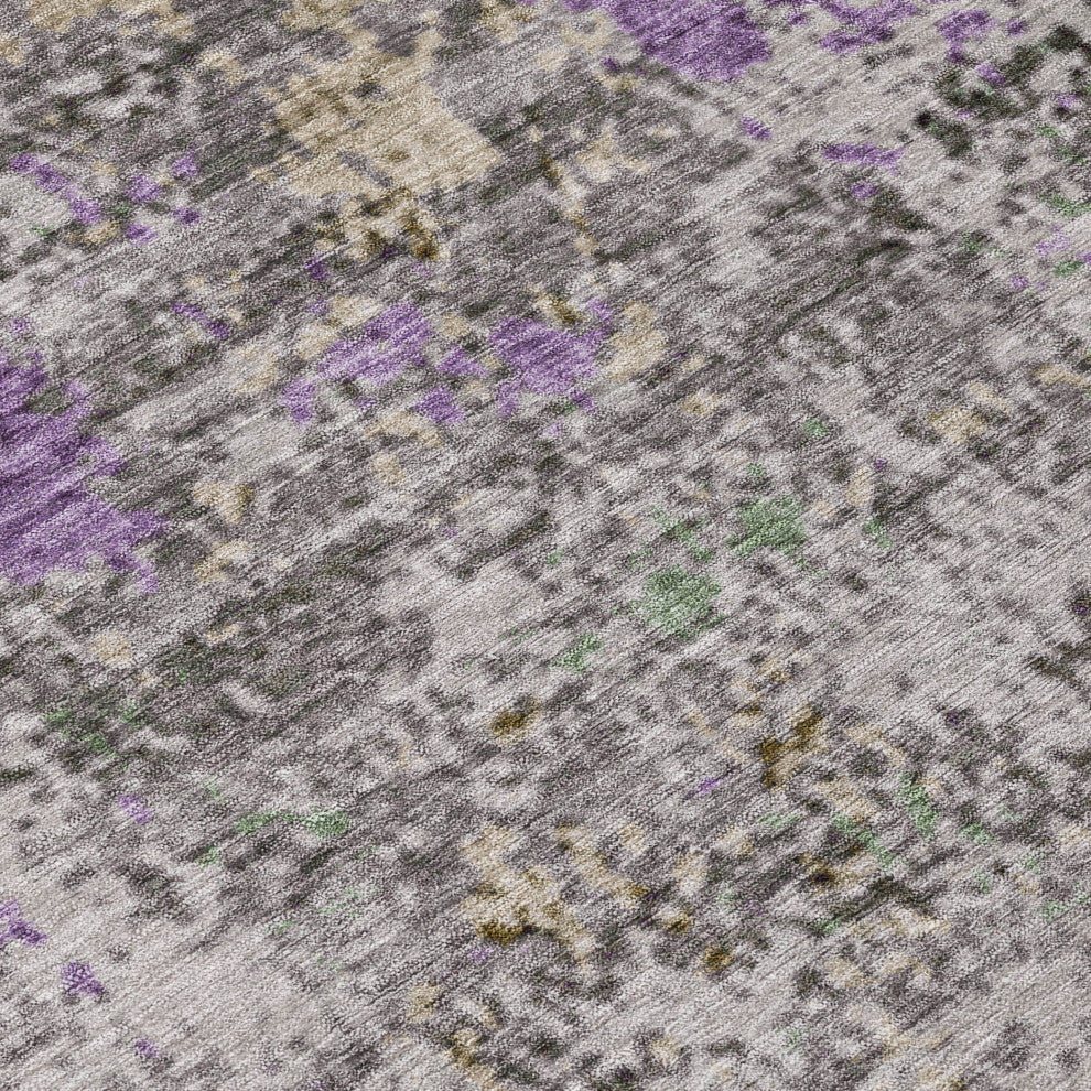 Machine Washable Indoor/Outdoor Chantille ACN1911 Violet 8' x 8' Round Rug