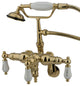 Adjustable 3-3/8" - 10" Wall Mount Clawfoot Tub Filler w/ Hand Shower CC423T2