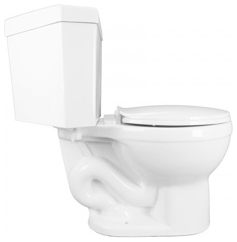Troyt White Corner 2-Pc Round Toilet White WaterSense Dual Flush
