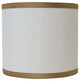 Faux Silk Drum Lamp Shade, Off White With Gold Trim, 10x10x10"