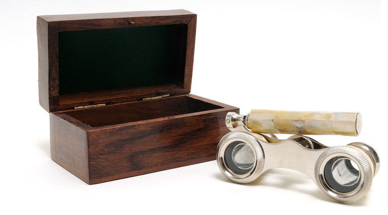 Opera Glasses W Mop In Wood Box