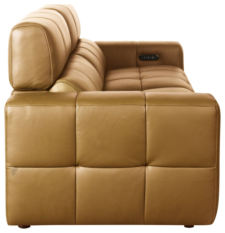 Divani Casa Chevak Modern Brown Leather Sofa With 2 Recliners