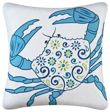 Imperial Coast Square Meridian Crab Pillow by C & F