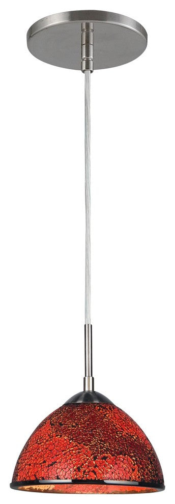 Woodbridge Lighting Alexis 1-Light Pendant, Nickel, Red