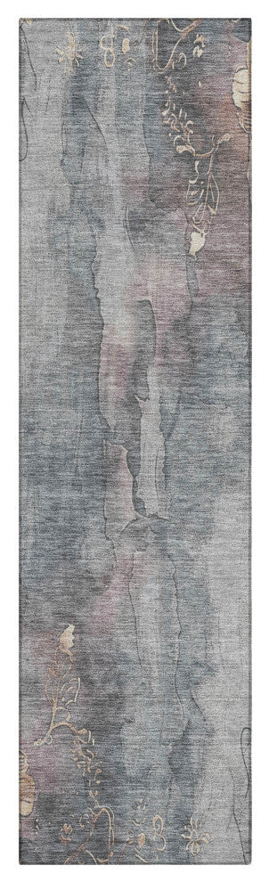 Machine Washable Indoor/Outdoor Chantille ACN1869 Gray 2'3" x 7'6" Runner Rug
