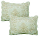 Damask Embroidered Quilted 4 Piece Bed Spread Sets, Light Green, Queen
