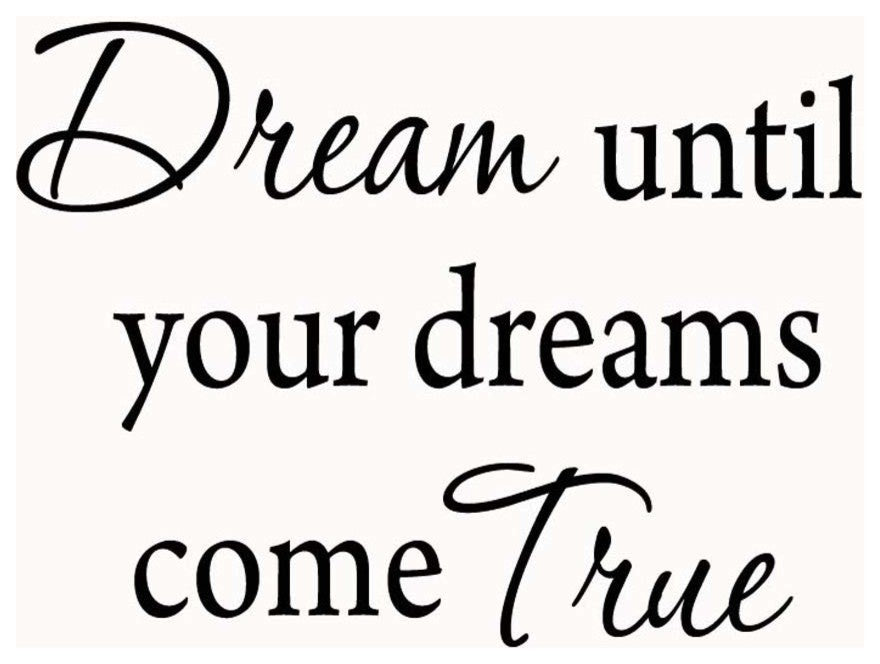 VWAQ Dream Until Your Dreams Come True Wall Decals Inspirational Sayings Quotes