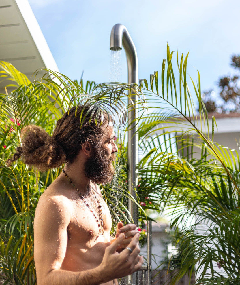 PULSAR 01 Outdoor Shower 316 Stainless Steel with Hand Shower, Brushed Stainless