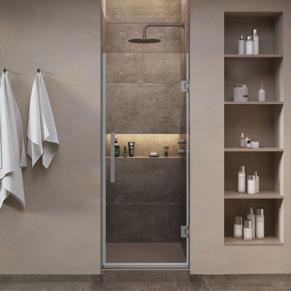 Panama 30 1/8-30 11/16"Wx72"H Alcove Hinge Shower Door Satin Nickel