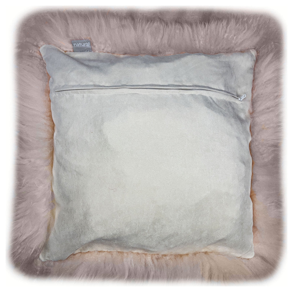 2-Pack New Zealand Sheepskin Pillow 18"x18", Blush