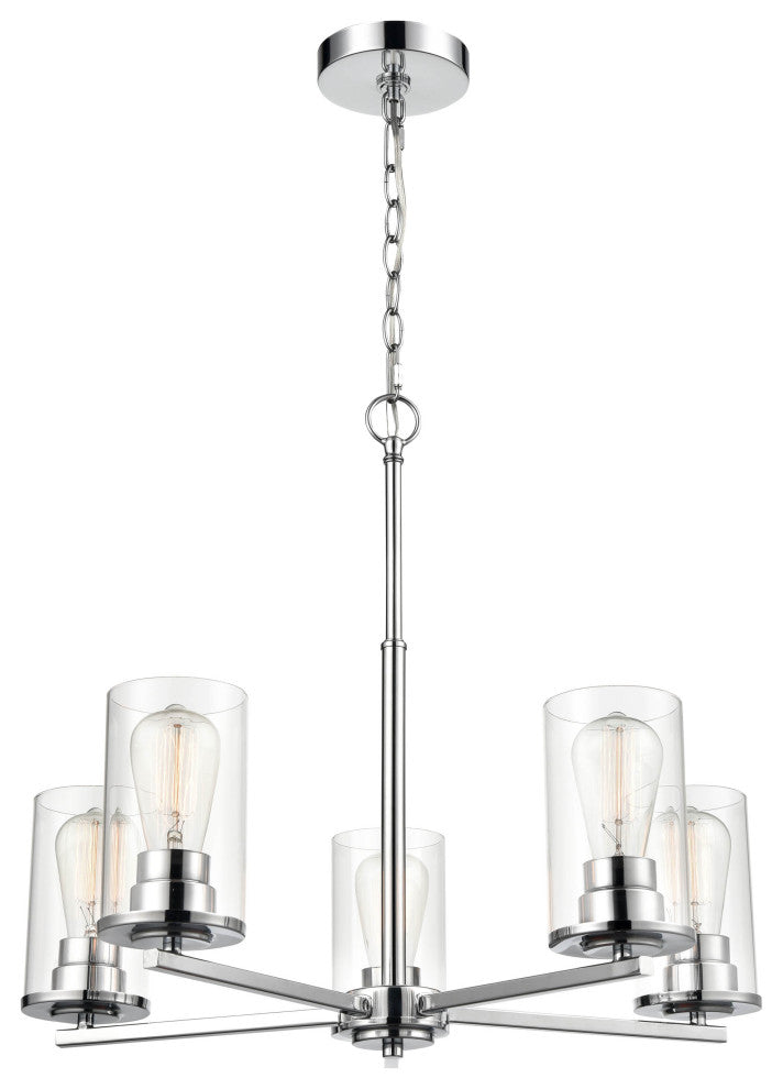 Verlana Collection 5 Light 24" Chandelier, Chrome