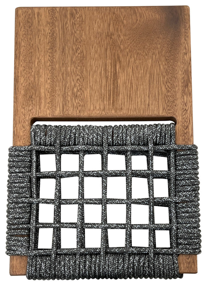 Eucalyptus and Rope Rocking Chair, Grey Rope
