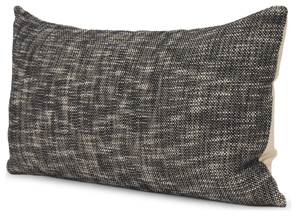 Jalia Cream and Black Cotton Decorative Lumbar Pillow Cover