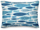 Blue School Of Fish Pattern 14x20 Throw Pillow