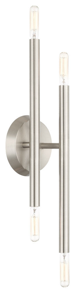 Brushed Nickel Mid Century Modern Sconce