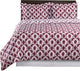 Sierra Silky Soft 100% Cotton Duvet Cover Set, Burgundy and White, Twin/Twin XL
