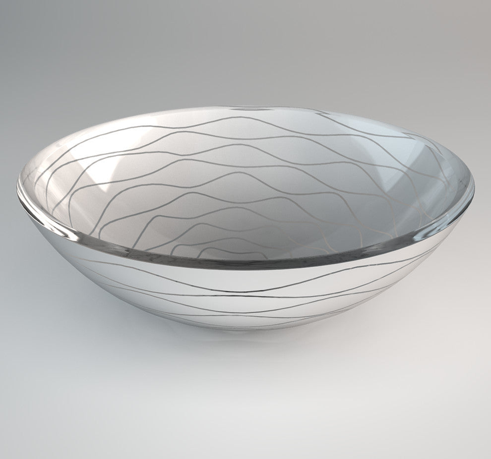 Luxury Wave Contemporary Vessel Sink, White