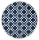 Safavieh Amherst Amt402P Animal Print Outdoor Rug, Navy/Beige, 7'0" X 7'0" Round