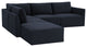Flix Modular Velvet Sectional Sofa, Modern 5 Piece LAF Sectional Couch Set, Navy